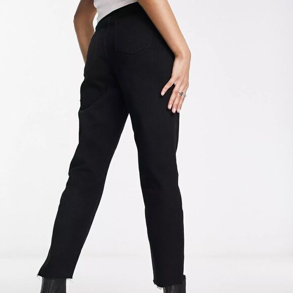 Only Emily high waist straight leg ankle jean black W28 L32 AsosNWT IN PACKAGING - Picture 2 of 9